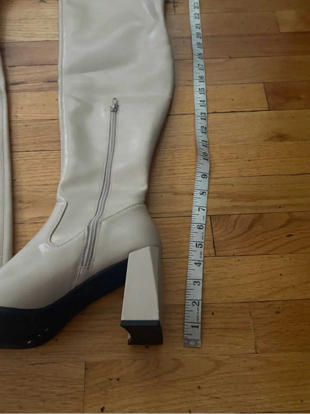 Open Edit Cream Over The Knee Boots Size 9.5